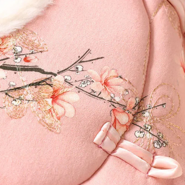 Rosa stijlvolle bloemenjas voor dames elegant ontwerp
