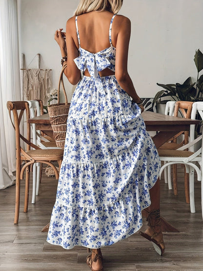 Zomerse Maxi Jurk met Bloemenprint en Spaghettibandjes in Diverse Kleuren