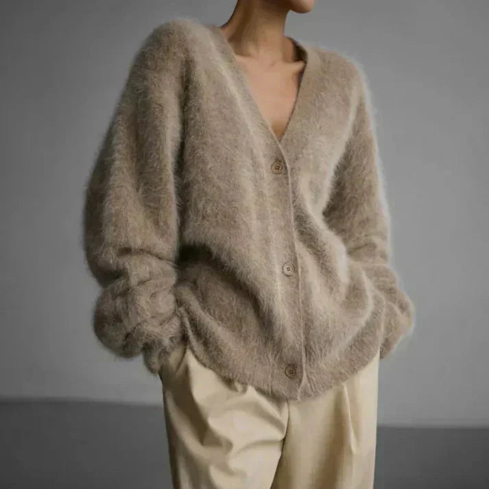 Fluffy wollen vest met knopen voor dames | Ideaal voor herfst/winter