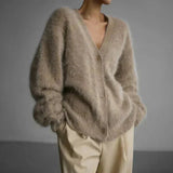 Fluffy wollen vest met knopen voor dames | Ideaal voor herfst/winter