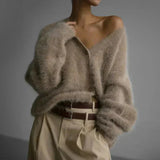 Fluffy wollen vest met knopen voor dames | Ideaal voor herfst/winter