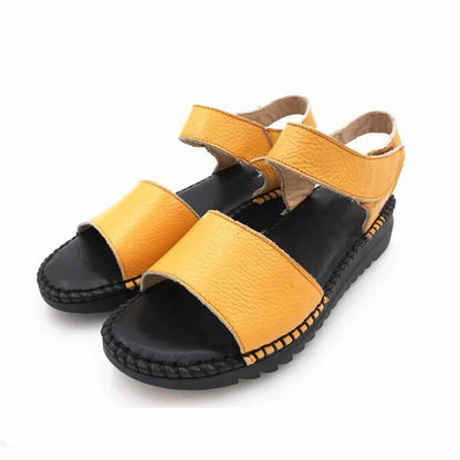 Zomersandalen van echt leer met uniek naaiontwerp