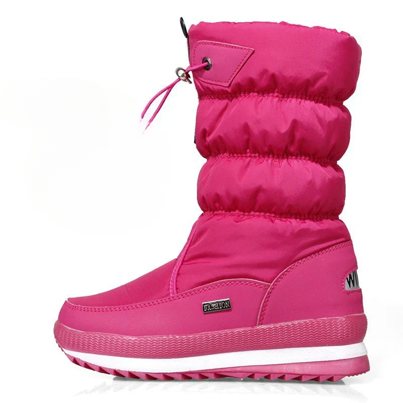 Sneeuwschoenen voor dames | Warme, waterdichte enkellaarzen met plateauzool en antislipbont