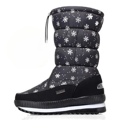 Sneeuwschoenen voor dames | Warme, waterdichte enkellaarzen met plateauzool en antislipbont