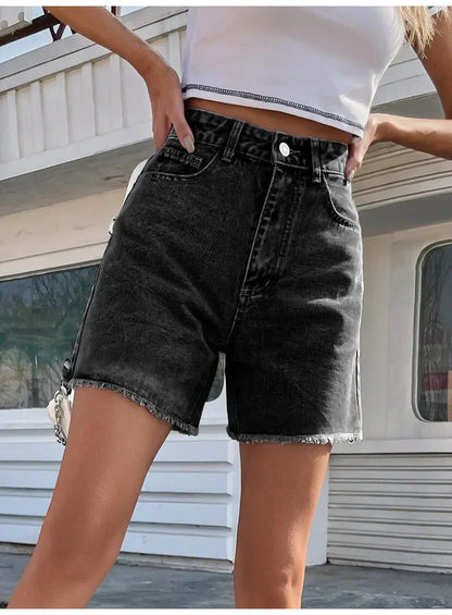 Zomerse denim korte broek hoge taille dames