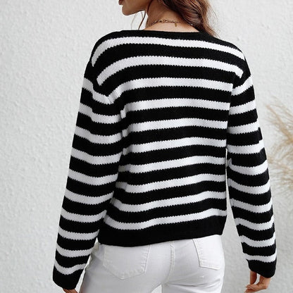 Elegant gestreept vest met knopen voor dames | Ideaal voor herfst/winter