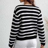 Elegant gestreept vest met knopen voor dames | Ideaal voor herfst/winter
