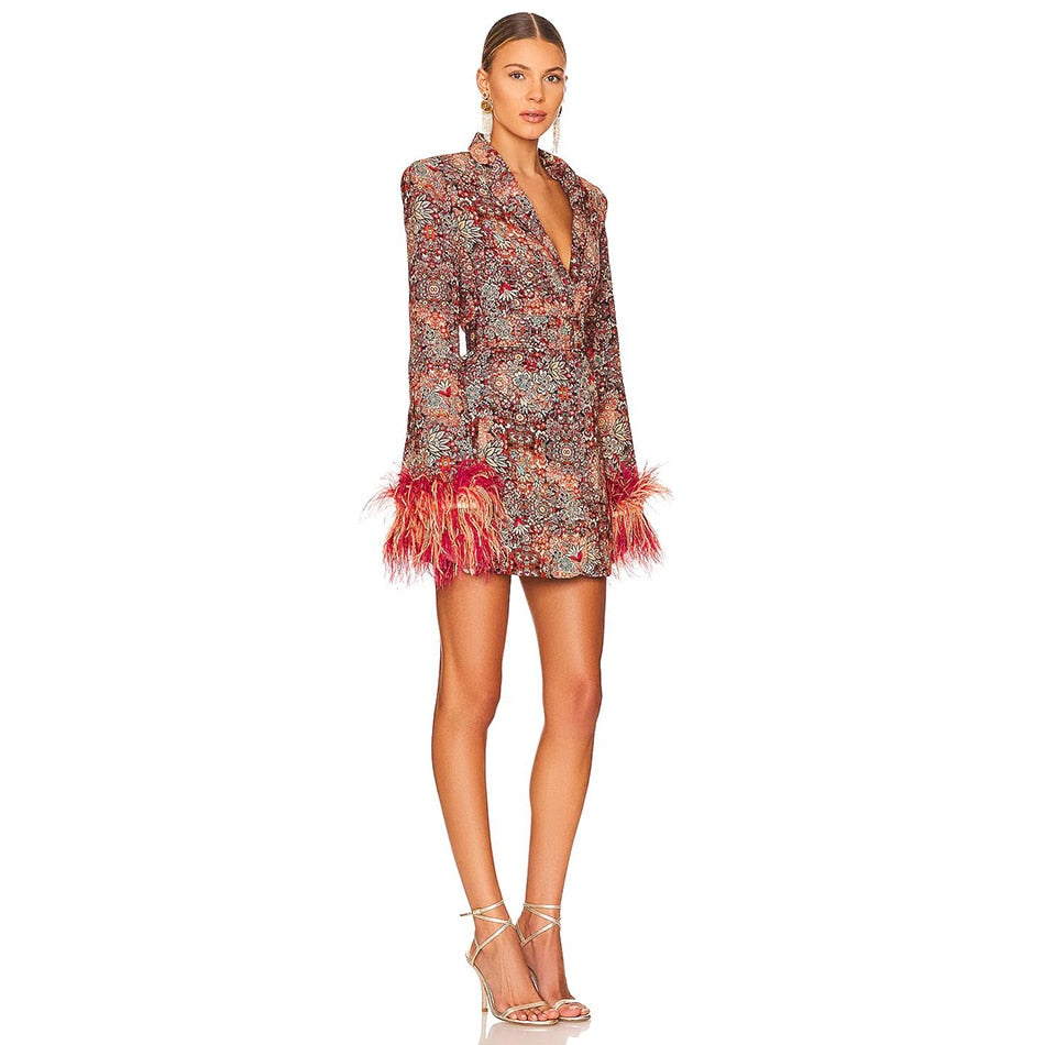 Elegante blazerjurk met bloemenmotief voor vrouwen | Chic en ideaal voor alle seizoenen