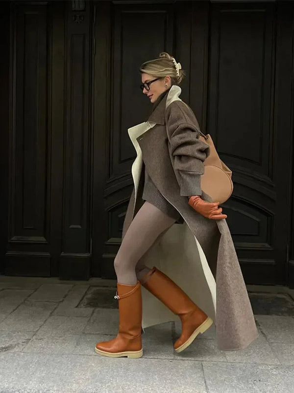 Casual Lange Bruine Jas voor Vrouwen | Perfect voor Herfst/Winter