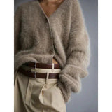 Fluffy wollen vest met knopen voor dames | Ideaal voor herfst/winter
