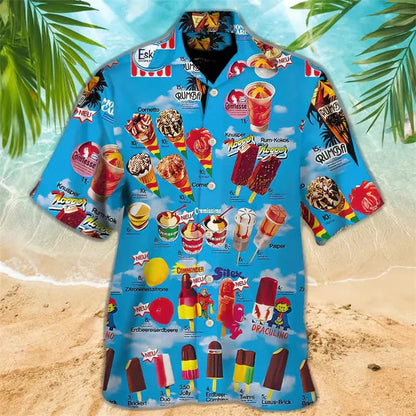 Polo shirt heren met ijsjesontwerp zomers design