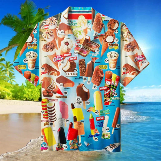 Polo shirt heren met ijsjesontwerp zomers design