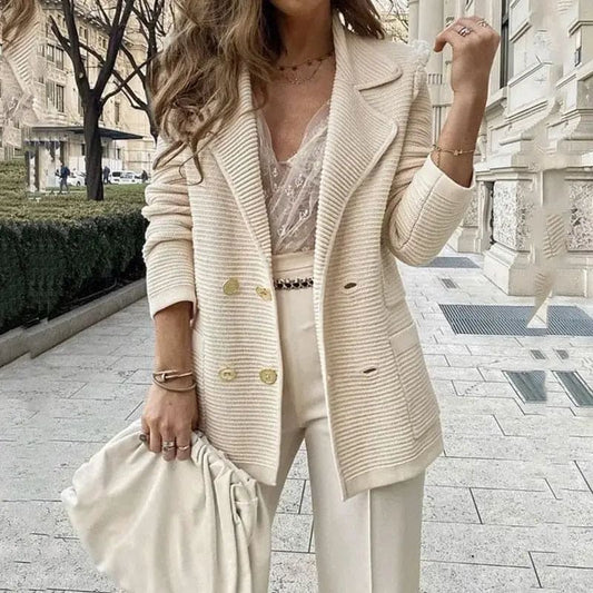 Geometrische blazer met revers voor dames | Ideaal voor alle seizoenen