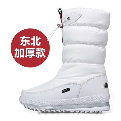 Sneeuwschoenen voor dames | Warme, waterdichte enkellaarzen met plateauzool en antislipbont