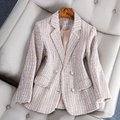 Tweed blazerjas met zakken en knoop voor dames | Perfect voor alle seizoenen