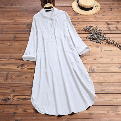 Witte Comfortabele Bora Mode Jurk Stijlvol