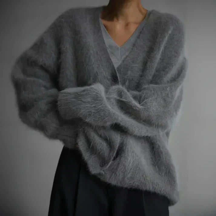 Fluffy wollen vest met knopen voor dames | Ideaal voor herfst/winter