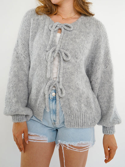 Loose Fit gebreid damesvest met koord Ideaal voor de winter