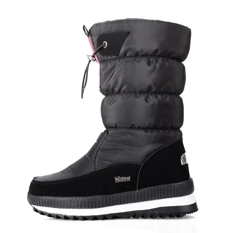 Sneeuwschoenen voor dames | Warme, waterdichte enkellaarzen met plateauzool en antislipbont