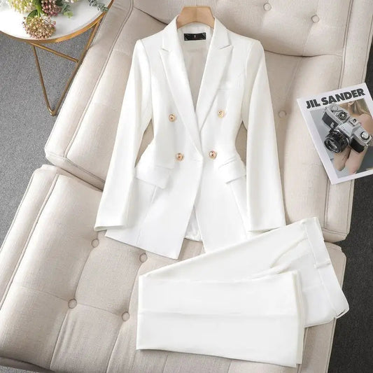 Elegante blazer met revers en pantalon voor dames | Ideaal voor alle seizoenen