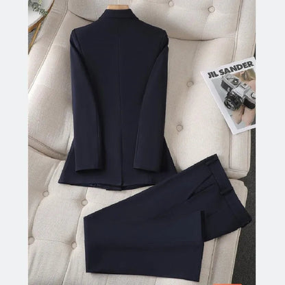 Elegante blazer met revers en pantalon voor dames | Ideaal voor alle seizoenen