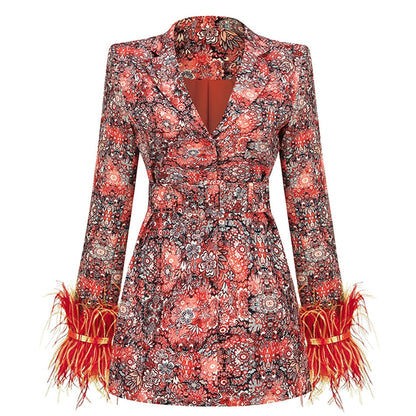 Elegante blazerjurk met bloemenmotief voor vrouwen | Chic en ideaal voor alle seizoenen