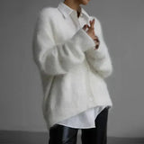 Fluffy wollen vest met knopen voor dames | Ideaal voor herfst/winter