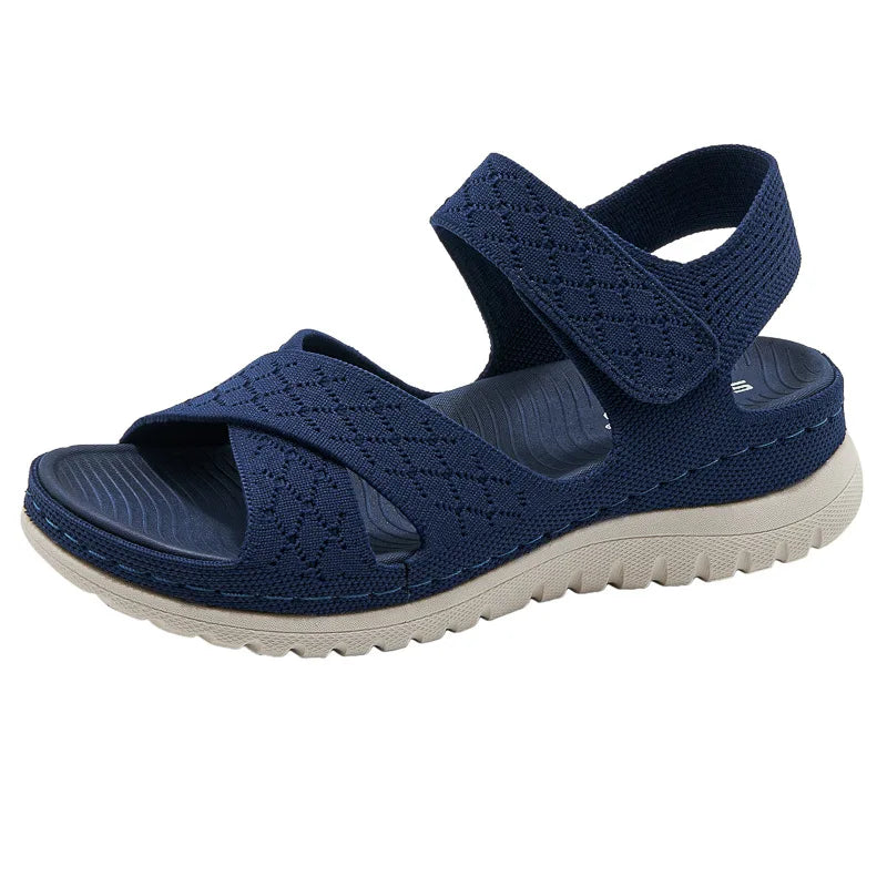 Zomerse canvas sandalen met klittenbandsluiting hielband