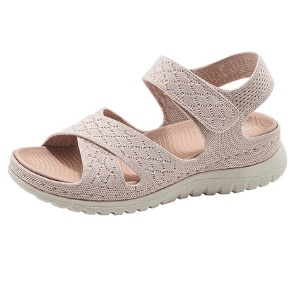 Zomerse canvas sandalen met klittenbandsluiting hielband
