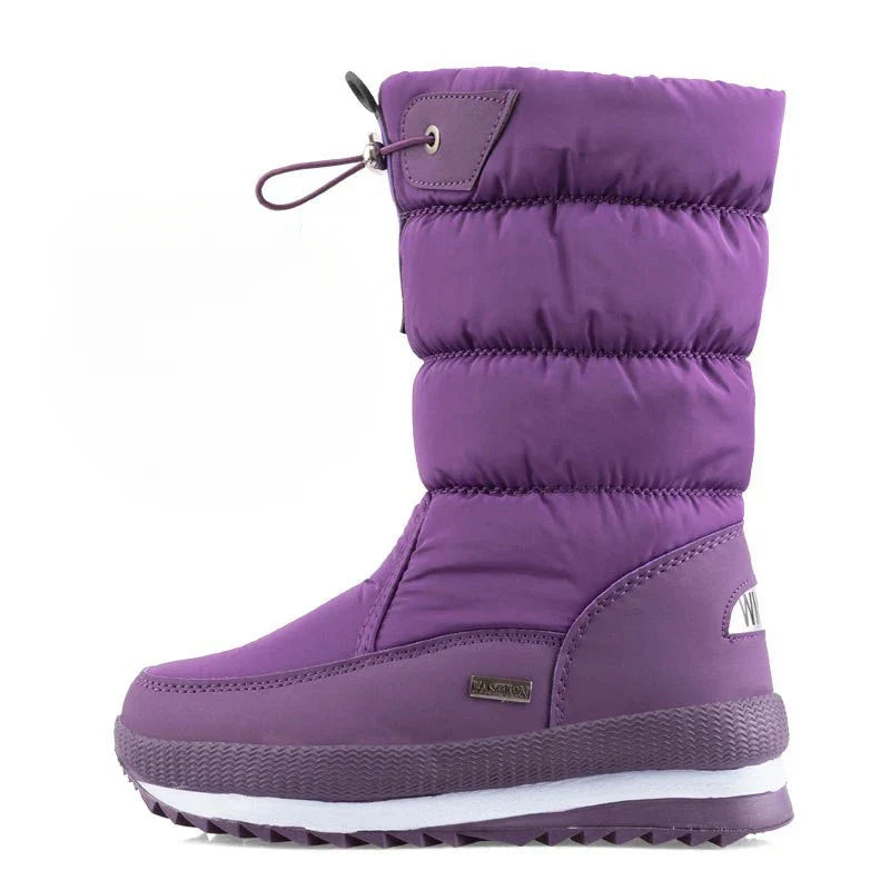 Sneeuwschoenen voor dames | Warme, waterdichte enkellaarzen met plateauzool en antislipbont
