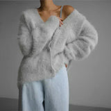 Fluffy wollen vest met knopen voor dames | Ideaal voor herfst/winter