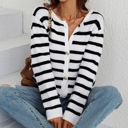 Elegant gestreept vest met knopen voor dames | Ideaal voor herfst/winter