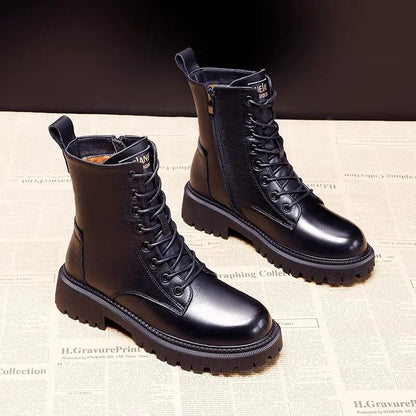 Stijlvolle Leren Winterlaarzen voor Dames – Warm, Comfortabel & Elegant