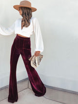 Stijlvolle fluwelen broek met juwelen voor dames | ideaal voor alle seizoenen