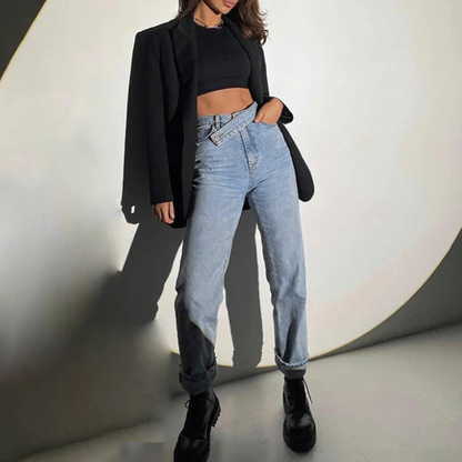Elegante casual jeans met hoge taille voor dames | Ideaal voor alle seizoenen