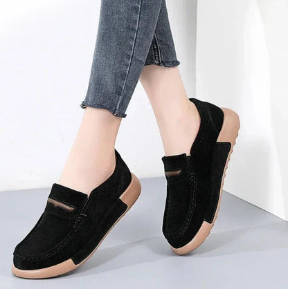 Zwarte runder-suède loafers met ronde neus heren zomers