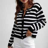 Elegant gestreept vest met knopen voor dames | Ideaal voor herfst/winter