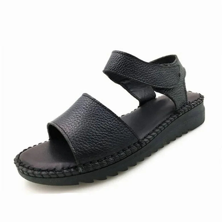 Zomersandalen van echt leer met uniek naaiontwerp