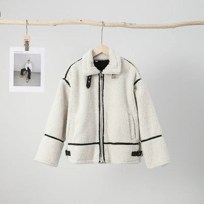 Elegante warme pluche Teddy Winterjas met Ritssluiting voor Vrouwen | Perfect voor Herfst/Winter