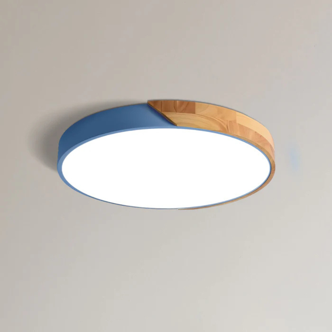 Scandinavische houten LED-plafondlamp voor moderne interieurs