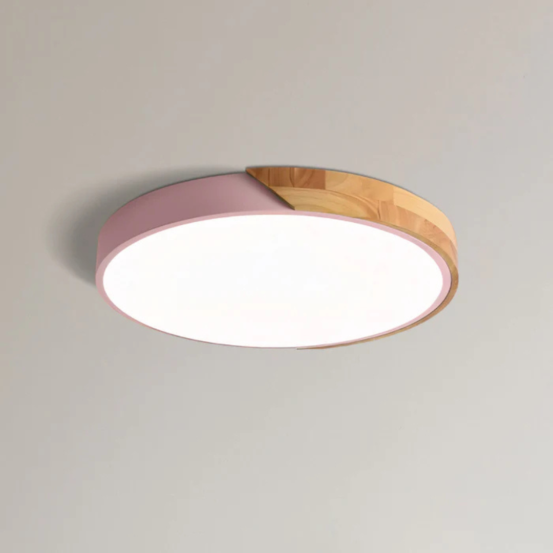 Scandinavische houten LED-plafondlamp voor moderne interieurs