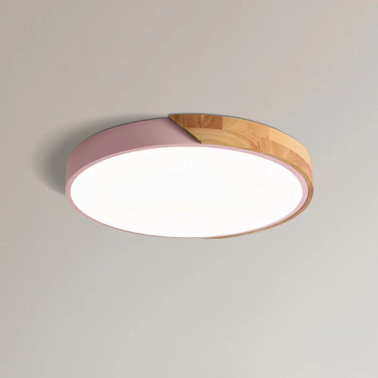 Scandinavische houten LED-plafondlamp voor moderne interieurs