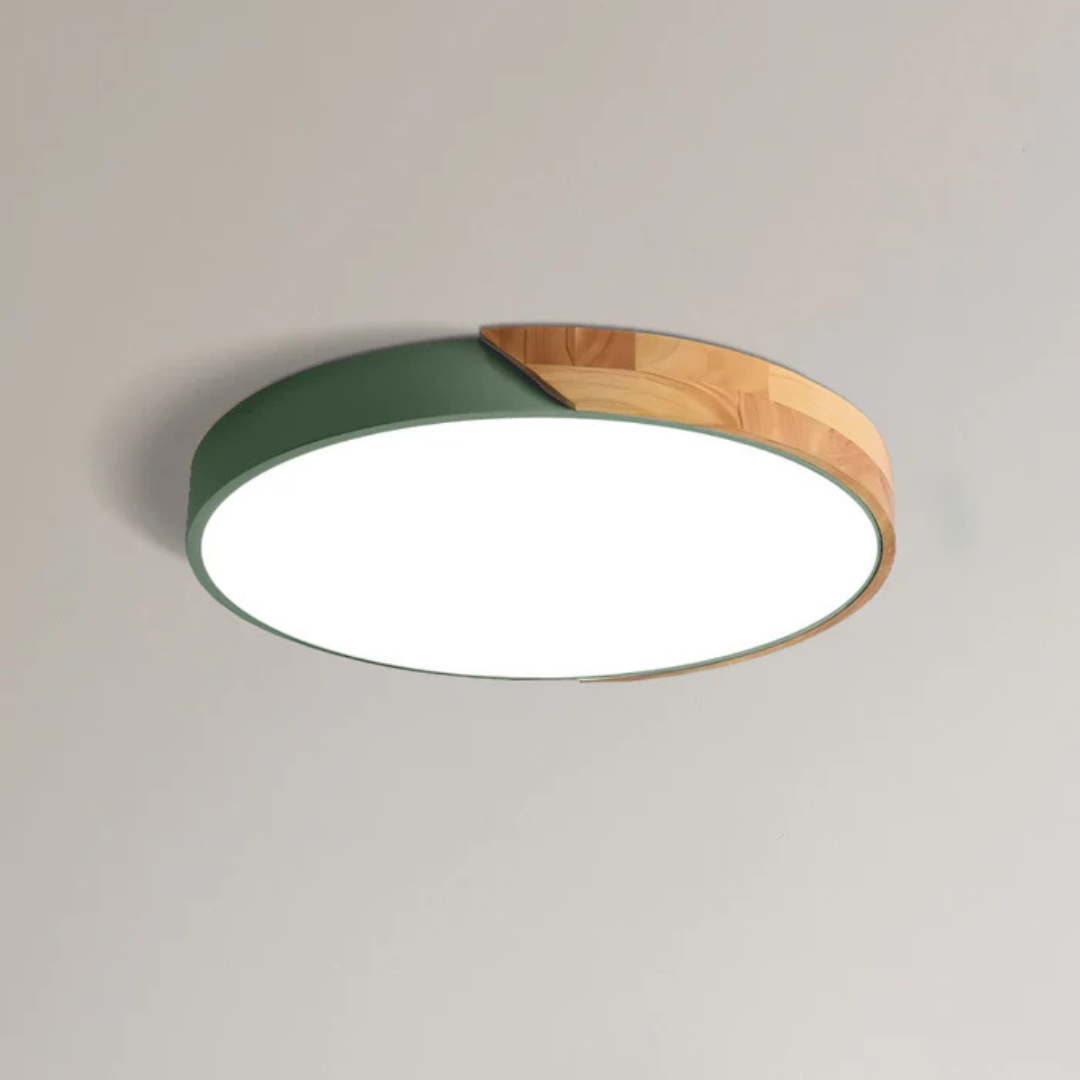 Scandinavische houten LED-plafondlamp voor moderne interieurs