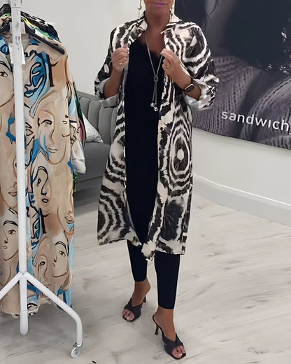 Zwarte Boho Tie-Dye Kimono Stijl Zomerjas