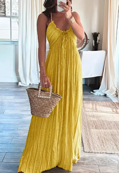 Boho Chic Spaghetti Band Maxi Zomerjurk Elegant Design