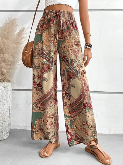 Palazzo broek paisley-ethno print dames zomerstijl