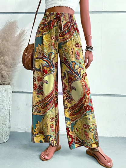 Palazzo broek paisley-ethno print dames zomerstijl