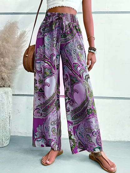 Palazzo broek paisley-ethno print dames zomerstijl