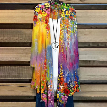 Zijden kimono boho-stijl dames zomers lichtgewicht
