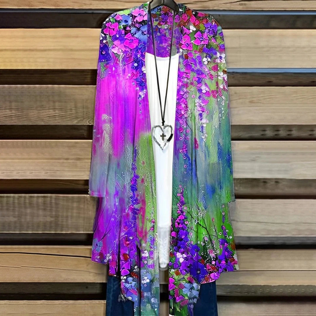 Zijden kimono boho-stijl dames zomers lichtgewicht